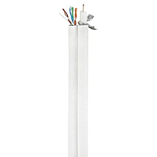 Q-Link UTP-kabel CAT 5E + RG6 (Kabellengte: 25 m, Wit)