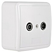 Q-Link Coaxadapter Wandcontactdoos (2 x coax connector, male, 1 x coax-aansluiting) | BAUHAUS