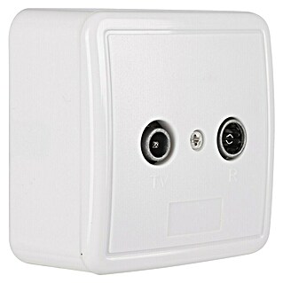 Q-Link Coaxadapter Wandcontactdoos (2 x coax connector, male, 1 x coax-aansluiting)
