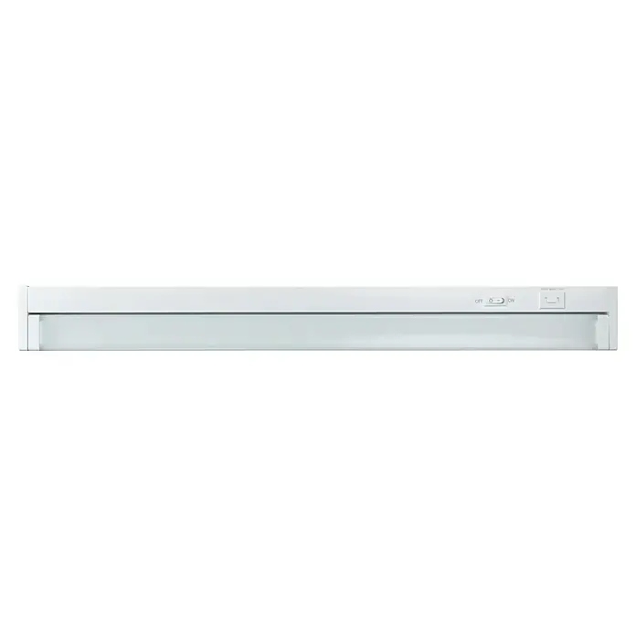 E2 elektro LED-Lichtleiste Swing - L x B x H: 55,6 x 2,4 x 6,1 cm, Lichtfarbe: Warmweiß, 8 W, 220 V - 240 V - LED-Leuchte mit Schalter und Dimmfunktion, ideal für die Küche oder als Arbeitsplatzbeleuchtung. Elegantes, schlankes Design in Weiß.