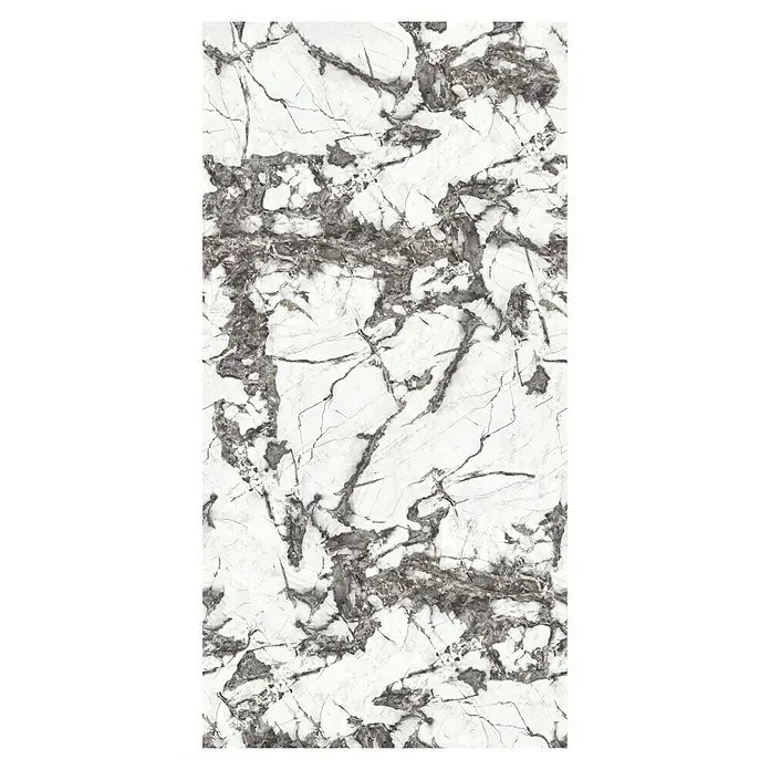 Wetwall Wandpaneel Alloy - 90 x 244 cm, Calacatta Fantasia - Graue und weiße Marmorplatte mit feinen Details. Ein dekoratives Material für Innenarchitektur und Möbeldesign mit einzigartigen Mustern.