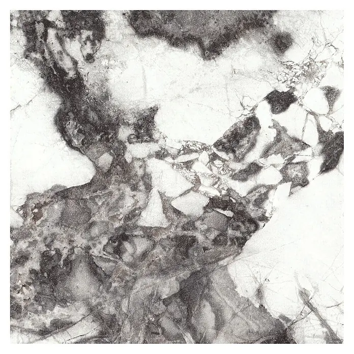 Wetwall Wandpaneel Alloy - 90 x 244 cm, Calacatta Fantasia - Nahaufnahme einer Marmorfliese mit grauen und weißen Wirbeln, ideal für moderne Innenräume und stilvolle Akzente.