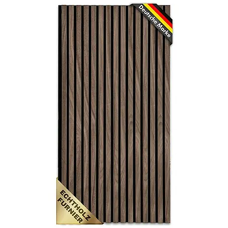 Floordirekt  Akustikpaneel Echtholzfurnier 118 x 60 x 2,1 cm Black Walnut