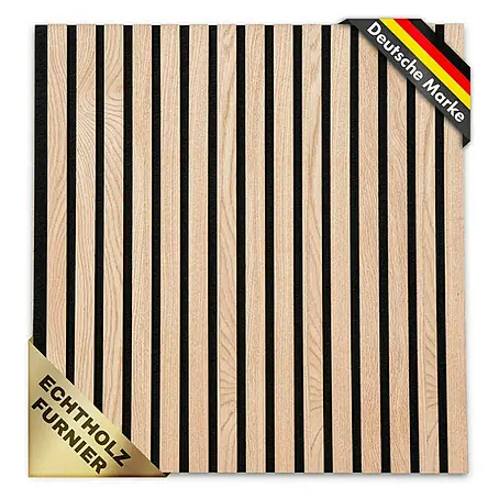 Floordirekt  Akustikpaneel Echtholzfurnier 60 x 60 x 2,1 cm White Oak