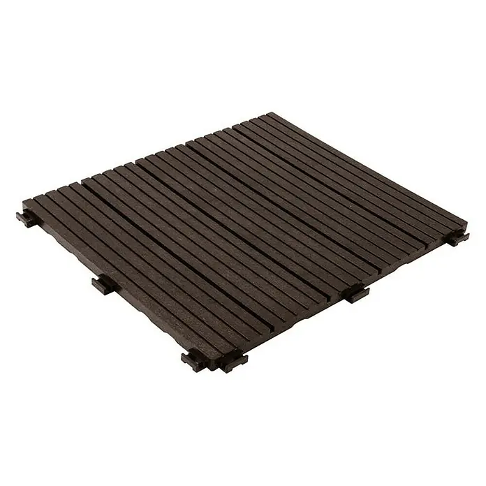 Floordirekt Klickfliese Claire 30 x 30 cm Braun 11er-Set - 30 x 30 x 1,5 cm, 11 Stk. - Dunkle Terrassenfliese mit gerillter Oberfläche und praktischem Klicksystem für einfache Verlegung im Außenbereich.