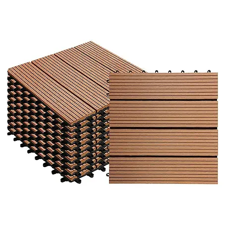 Floordirekt  Klickfliese WPC Royal 30 x 30 cm Hellbraun 11er-Set
