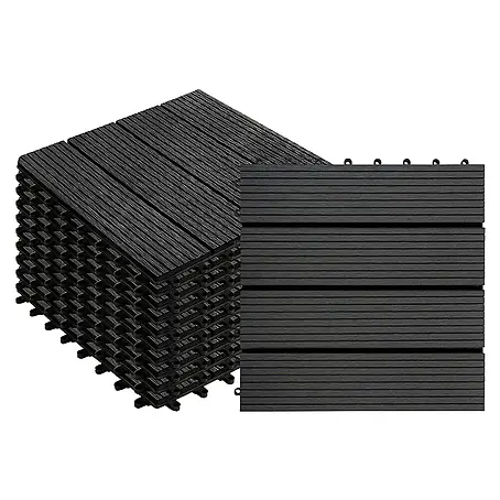 Floordirekt  Klickfliese WPC Royal 30 x 30 cm Anthrazit 11er-Set