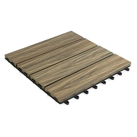 Floordirekt  Klickfliese WPC Classic 30 x 30 cm Mix Teak