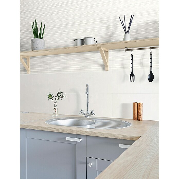 Marazzi Stenska ploščica Now Bianco Structure Rigo  (76 x 25 cm, Bela, Svileni mat) | 4288 - 3D Optik | EAFC - Wandfliesen | EAF - Fliesen | EA - Fliesen | E - Fliesen | BAUHAUS