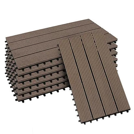 Floordirekt  Klickfliese WPC Royal 30 x 60 cm Dunkelbraun 6er-Set