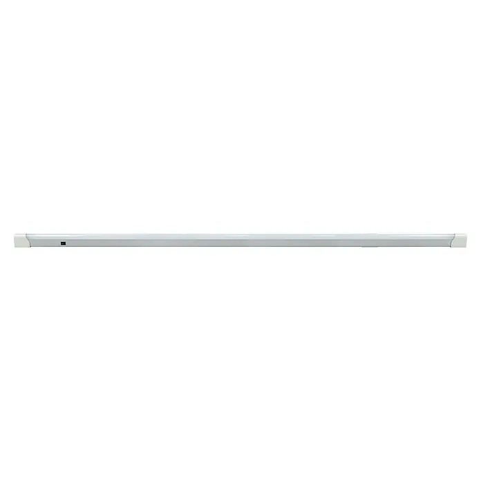 E2 elektro LED-Lichtleiste Base Switch - L x B x H: 1.200 x 30 x 42 mm, Lichtfarbe: Neutralweiß, 1 Stk., 20 W - Ein weißer, länglicher, horizontaler Gegenstand mit einem kleinen schwarzen Rechteck auf der linken Seite.