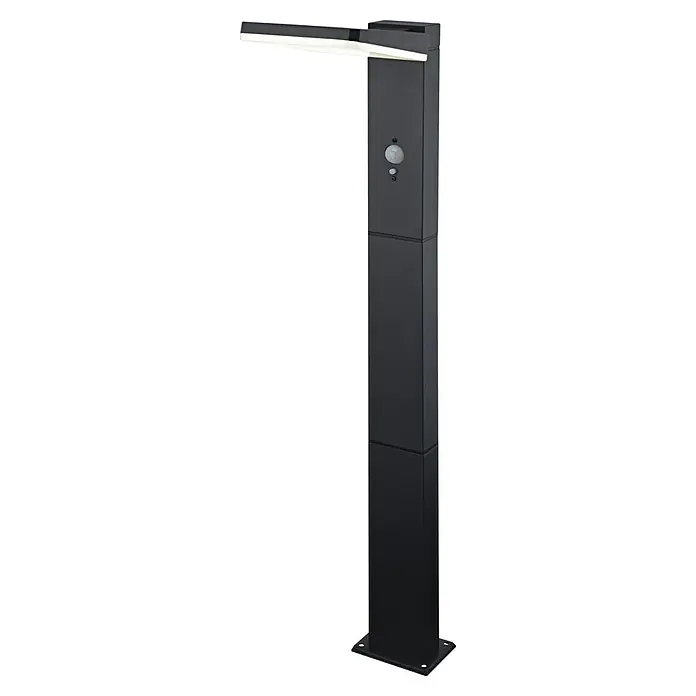 E2 elektro Solar-Sockelleuchte Sika-W - Neutralweiß, 4,4 W, L x B x H: 22 x 13,5 x 75 cm - Elegante schwarze Wegeleuchte mit modernem Design. Ideal für Außenbereiche, bietet sie stilvolle Beleuchtung und erhöhte Sicherheit.