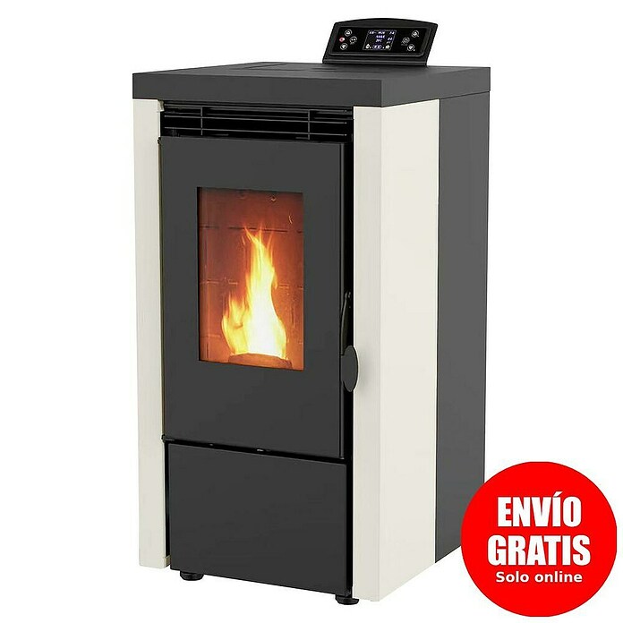 Estufa de pellets Elite (7 kW, Volumen de calefacción: 110 m³, Blanco/Antracita) | BAUHAUS