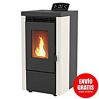 Estufa de pellets Elite (7 kW, Volumen de calefacción: 110 m³, Blanco/Antracita)