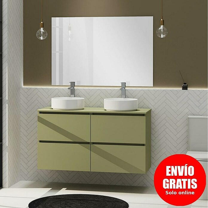Artysan Conjunto de mueble de baño Harmony Top (Ancho: 120 cm, Verde cactus, 3 pzs.) | BAUHAUS