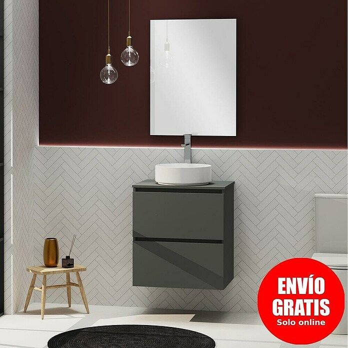 Artysan Conjunto de mueble de baño Harmony Top (Ancho: 60 cm, Gris oscuro, 3 pzs.) | BAUHAUS