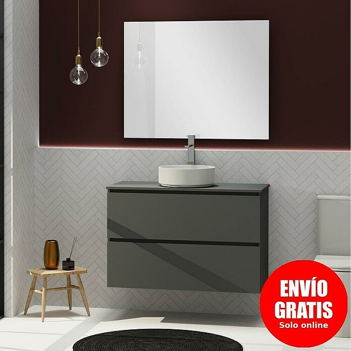 Artysan Conjunto de mueble de baño Harmony Top (Ancho: 100 cm, Gris oscuro, 3 pzs.) | BAUHAUS