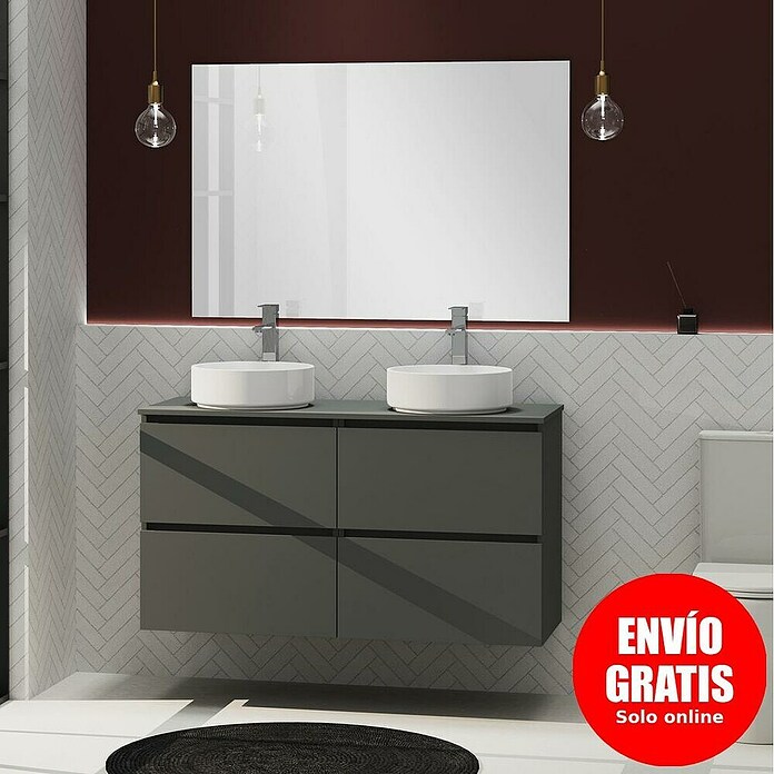 Artysan Conjunto de mueble de baño Harmony Top (Ancho: 120 cm, Gris oscuro, 3 pzs.) | BAUHAUS