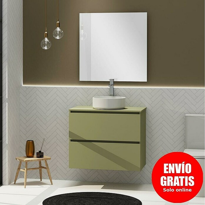 Artysan Conjunto de mueble de baño Harmony Top (Ancho: 80 cm, Verde cactus, 3 pzs.) | BAUHAUS