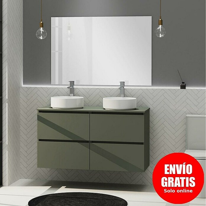 Artysan Conjunto de mueble de baño Harmony Top (Ancho: 120 cm, Verde musgo, 3 pzs.) | BAUHAUS