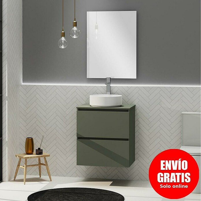 Artysan Conjunto de mueble de baño Harmony Top (Ancho: 60 cm, Verde musgo, 3 pzs.) | BAUHAUS