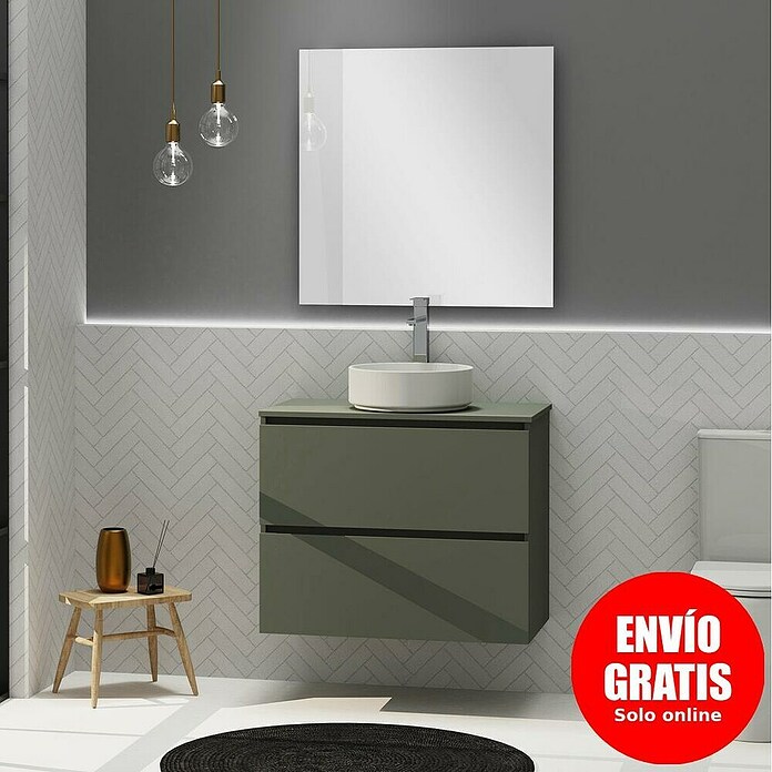 Artysan Conjunto de mueble de baño Harmony Top (Ancho: 80 cm, Verde musgo, 3 pzs.) | BAUHAUS