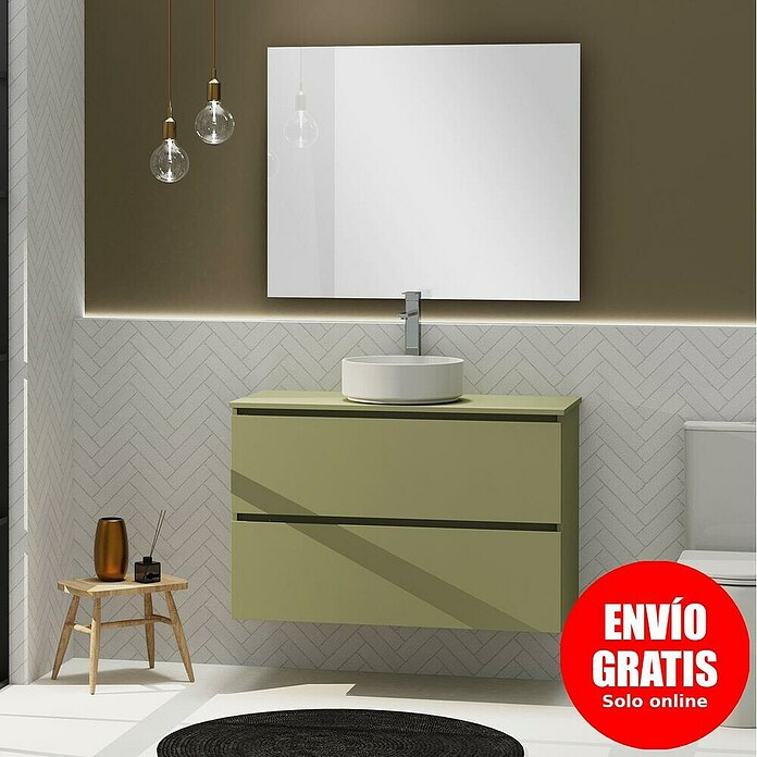 Artysan Conjunto de mueble de baño Harmony Top (Ancho: 100 cm, Verde cactus, 3 pzs.) | BAUHAUS