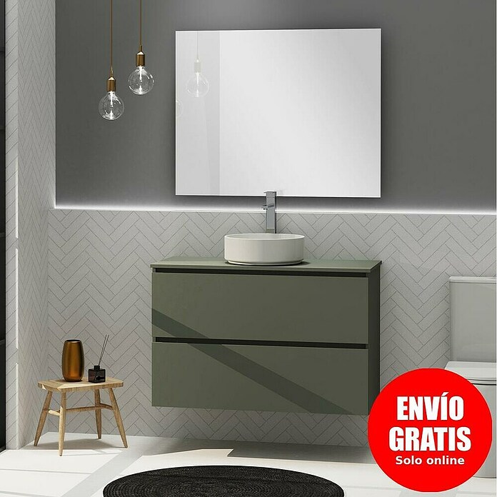 Artysan Conjunto de mueble de baño Harmony Top (Ancho: 100 cm, Verde musgo, 3 pzs.) | BAUHAUS