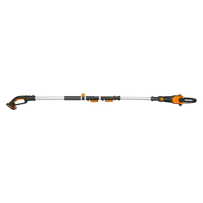 Worx PowerShare 20V Akku-Hochentaster WG349E - 20 V, 1 Akku - Astsäge auf einem weißen Hintergrund.