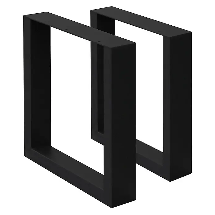 ECD Germany Tischgestell Bankkufen modernes Industriedesign Möbelfüße aus Metall - L x B x H: 8 x 40 x 43 cm, Stahl - Zwei schwarze, rechteckige Tischbeine aus Metall im modernen Stil. Sie sind robust und ideal für individuelle Möbelprojekte und verleihen jedem Tisch eine stilvolle Note.