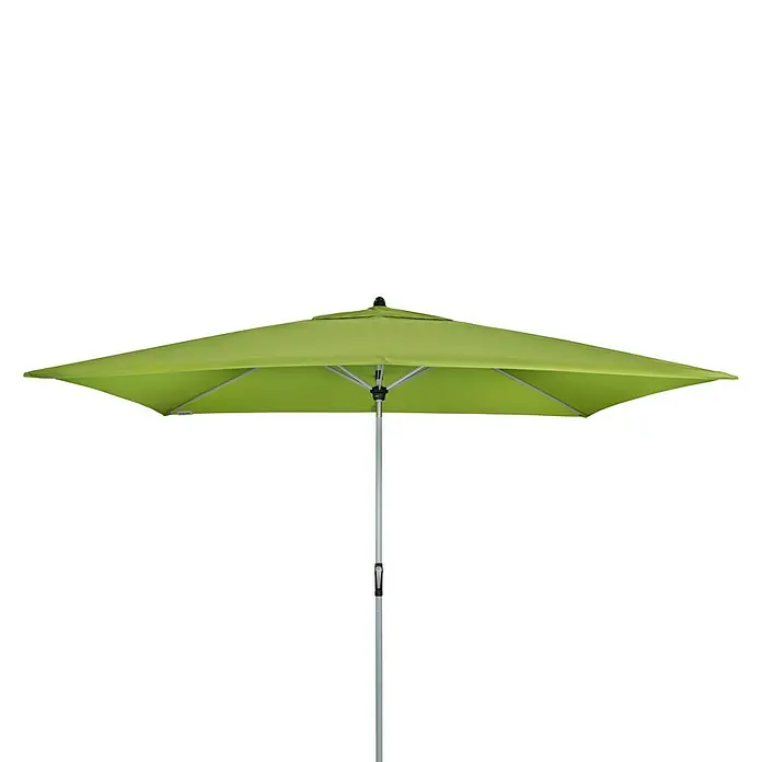 Doppler Active Marktschirm Auto Tilt - Fresh Green, Bespannungsmaß (L x B): 300 x 200 cm - Grüner Sonnenschirm mit stabilem, silberfarbenem Gestell. Ideal für den Garten oder die Terrasse, spendet angenehmen Schatten.
