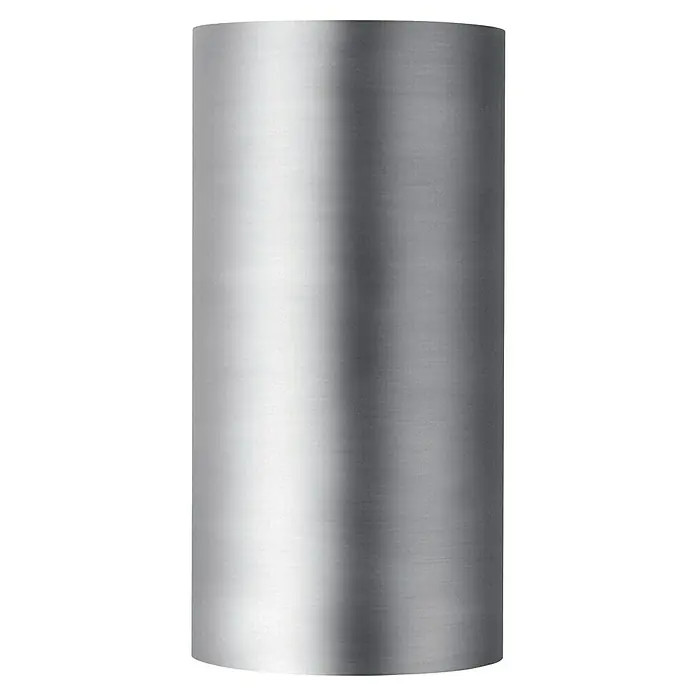 Ledvance Aplique exterior LED Endura UpDown - 11,5 W, 5,5 x 9 x 16 cm, Antracita, IP44 - Lámina de metal plateado con una textura cepillada suave, que muestra reflejos de luz y sombras para una apariencia industrial moderna.