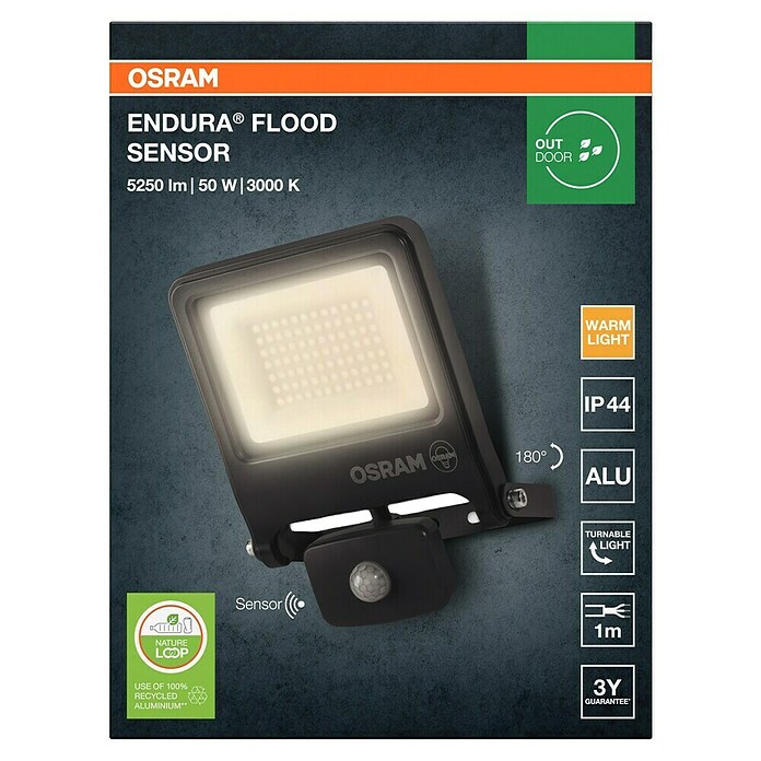 Osram Proyector de LED (Antracita, Sensor, 50 W, IP44)