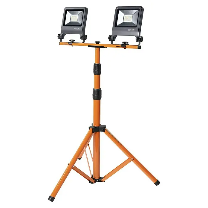 Ledvance Luz de trabajo LED Stativ -  - Foco doble LED de trabajo de Osram sobre trípode naranja, ideal para obras y uso exterior.