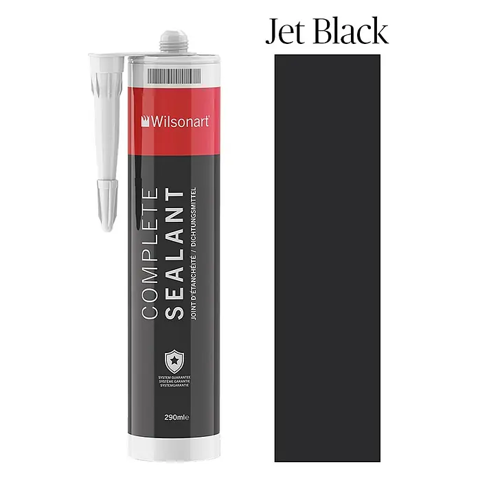 Dichtmasse Wilsonart Complete Sealant - 290 ml, Jet Black - Abbildung einer Kartusche Wilsonart Complete Sealant in Jet Black, ideal für dichte und ästhetisch ansprechende Fugenabdichtungen.