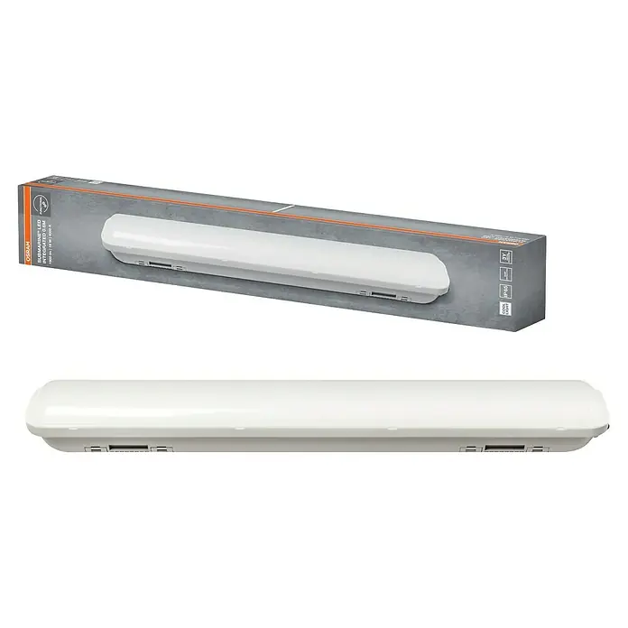 Osram Feuchtraumleuchte Submarine - Länge: 60 cm, Lichtfarbe: Neutralweiß, 18 W, IP65 - Ein Osram Submarine LED integriert 0.6M Leuchtkörper, mit einem schlanken Design, ideal für Lager, Werkstätten und andere Arbeitsbereiche.
