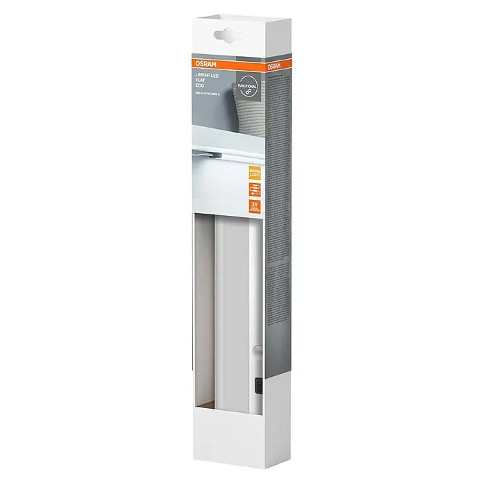 Osram Linear LED-Unterbauleuchte LED Flat - 6 W, Länge: 370 mm, Warmweiß - Verpackte OSRAM Linear LED Flat ECO Leuchte mit 480 Lumen, 5 Watt und 3000K, ideal für funktionale Beleuchtung.