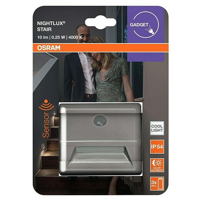 Osram Nightlux LED nočna svetilka Stair  (28 x 84 x 73 mm) | Nočne svetilke | Svetila | Elektro in svetila | Izdelki | BAUHAUS