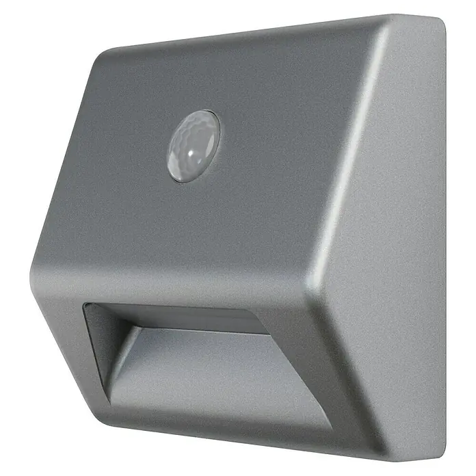 Osram Nightlux LED-Nachtlicht Stair - Schwarz, 28 x 84 x 73 mm - Silberne LED-Wandleuchte mit Bewegungsmelder für den Außenbereich, ideal für stilvolle und energieeffiziente Beleuchtung.