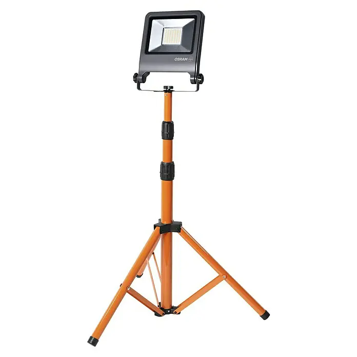 Osram LED-Arbeitsleuchte Tripod L - Lichtfarbe: Neutralweiß, IP65, 50 W - Eine tragbare OSRAM LED-Baustellenleuchte mit Stativ, ideal für den flexiblen Einsatz im Innen- und Aussenbereich. Robust und leistungsstark.