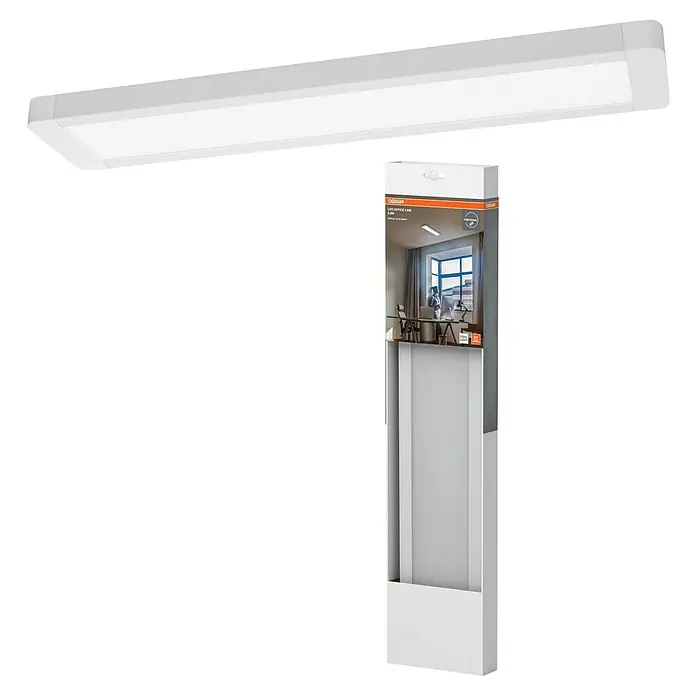 Ledvance LED-Deckenleuchte Office Line - 25 W, L x B x H: 61,5 x 13 x 2,5 cm, Weiß, Neutralweiß - Eine LED-Büroleuchte von Osram in Langform, ideal für eine gleichmäßige Ausleuchtung des Arbeitsplatzes. Lichtfarbe: Kühlweiß.