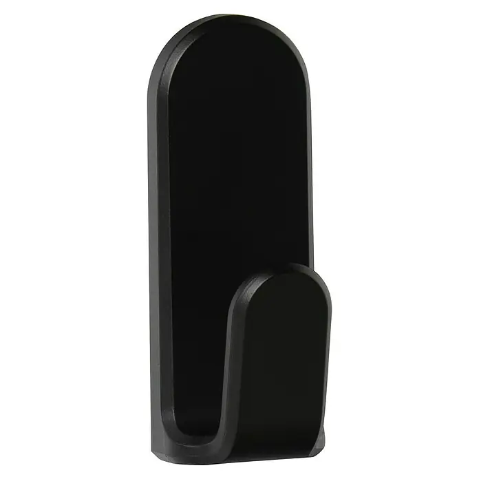Inofix Colgador adhesivo Taga - Negro - Gancho negro individual de pared, perfecto para el baño o el pasillo. Almacenamiento práctico con un diseño elegante.