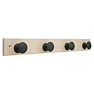 Inofix Perchero Ona (L x An x Al: 488 x 68 x 55 mm, Número de ganchos: 4 ud., Fresno calcáreo/Negro)