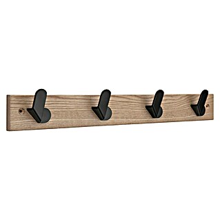 Inofix Perchero Nordik (L x An x Al: 488 x 68 x 51 mm, Número de ganchos: 4 ud., Fresno/Negro)