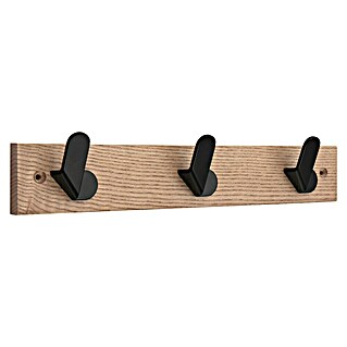Inofix Perchero Nordik (L x An x Al: 360 x 68 x 51 mm, Número de ganchos: 3 ud., Fresno/Negro)