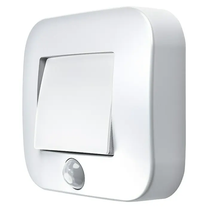 Osram Nightlux LED-Nachtlicht Hall - Weiß, L x B x H: 8,4 x 7,3 x 2,2 cm - Intelligenter Wandschalter mit Bewegungssensor zur automatischen Steuerung der Beleuchtung.