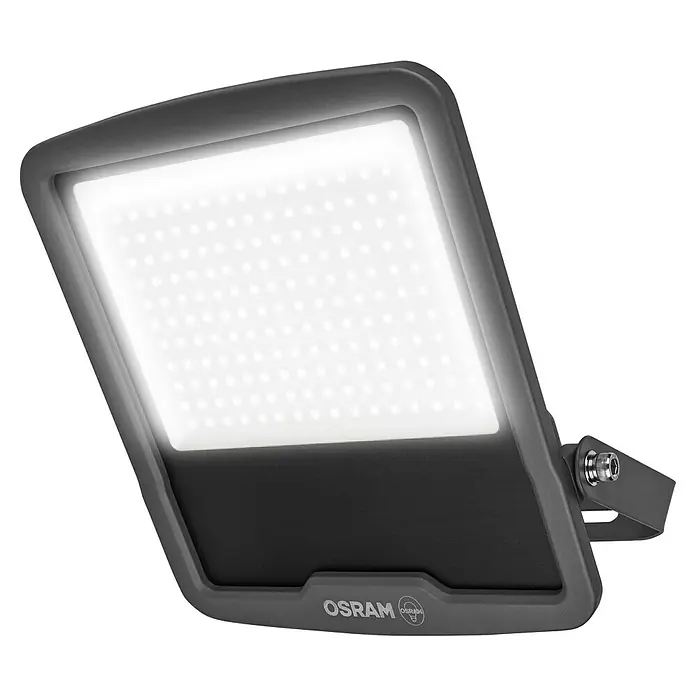 Osram Proyector LED Endura Flood - 150 W - Primer plano de un proyector LED OSRAM, que muestra una solución de iluminación de alta calidad para exteriores.