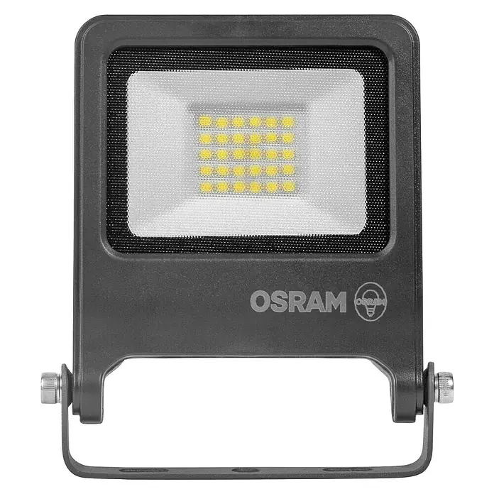 Osram LED-Strahler Endura Flood - 20 W, Anthrazit, Warmweiß, IP65 - LED-Außenstrahler von Osram in Grau mit integrierten LEDs, perfekt für die Beleuchtung von Außenbereichen. Robuste Bauweise garantiert Langlebigkeit.
