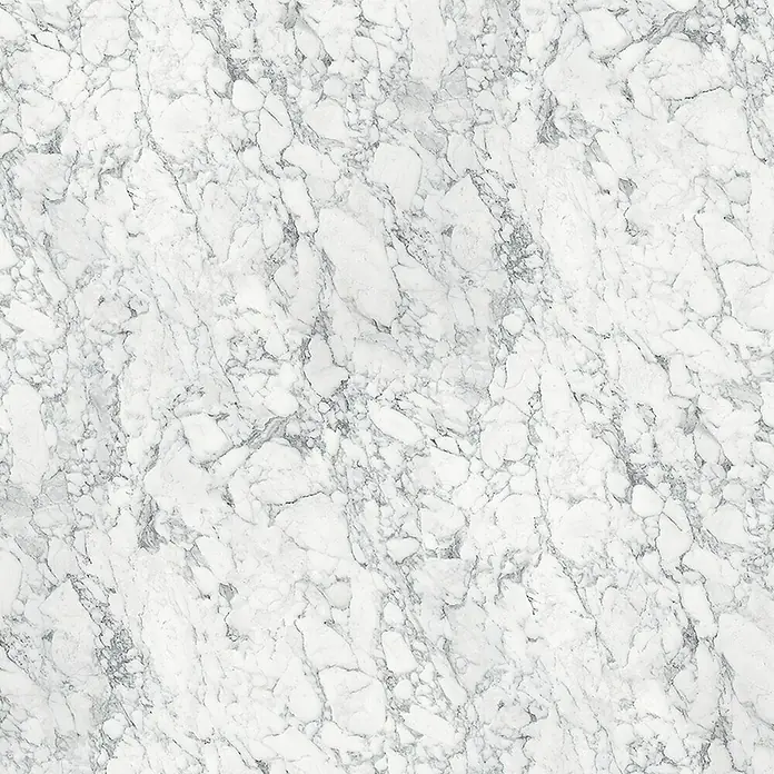 Wetwall Wandpaneel Elite - 16 x 242 cm, White Marble, Abgerundete Kante - Elegante Marmorstruktur mit feinen grauen Adern, ideal für stilvolle Oberflächengestaltungen.