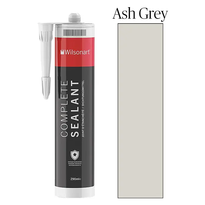 Dichtmasse Wilsonart Complete Sealant - 290 ml, Ash Grey - Abbildung einer Kartusche Wilsonart Complete Sealant in Aschgrau, ideal für dichte und dauerhafte Fugen.